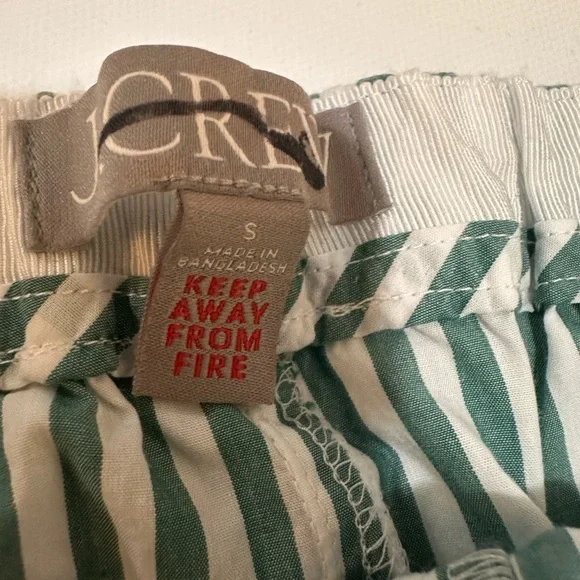 J. Crew 2-Pair Bundle PJs Green Stripes/Red Stripes Sz S NWOT - Picture 3 of 8